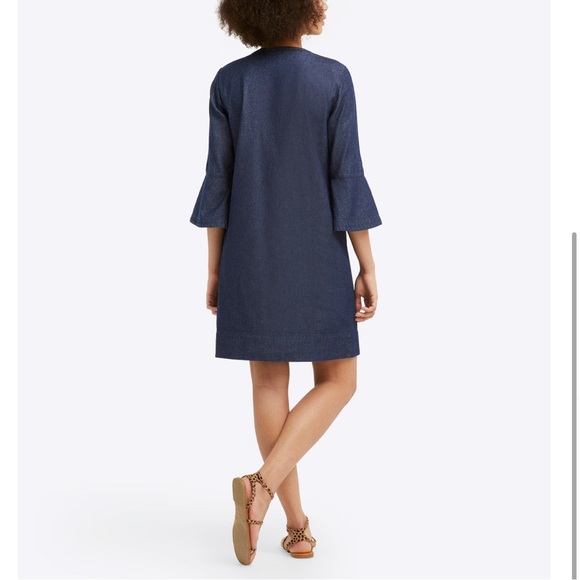 Draper James Chambray Ruffle Shift Dress - Picture 3 of 5